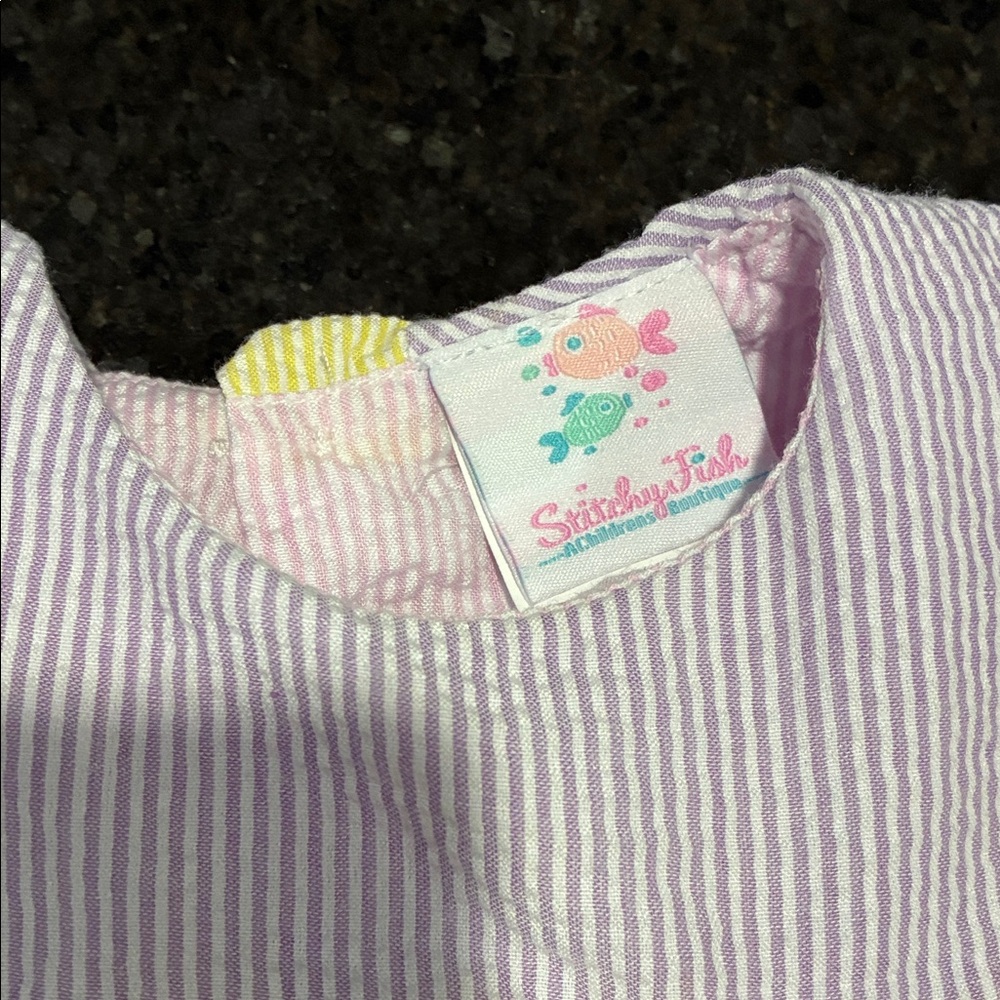 Stitchy Fish Purple Striped Dress